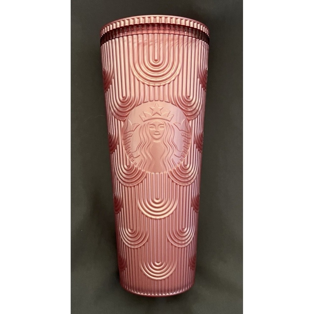 24oz Venti Starbucks 2022 Pearl Pink Shimmer Mermaid Cold Cup Tumbler